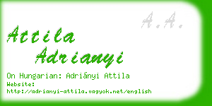 attila adrianyi business card